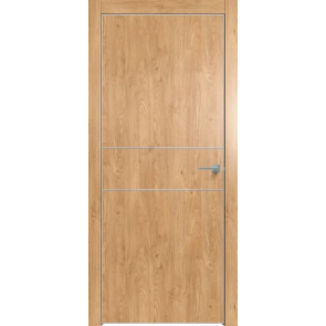 Дверь межкомнатная Future-710 ПВХ Дуб Винчестер светлый, глухая, кромка алюминиевая матовый хром, каркасно-щитовая