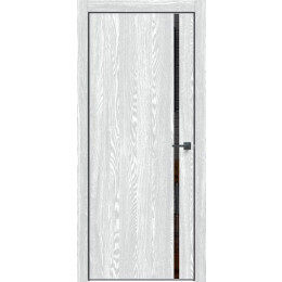 Дверь межкомнатная Future-711 ПВХ, Дуб патина серый, глухая, кромка алюминиевая черная матовая, каркасно-щитовая