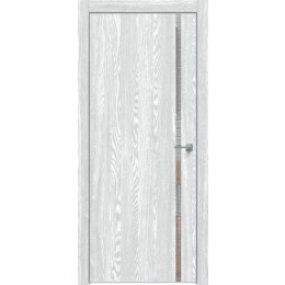 Дверь межкомнатная Future-711 ПВХ, Дуб патина серый, глухая, кромка алюминиевая матовый хром, каркасно-щитовая