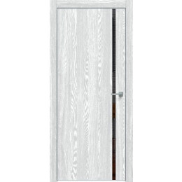 Дверь межкомнатная Future-711 ПВХ, Дуб патина серый, глухая, кромка алюминиевая матовый хром, каркасно-щитовая