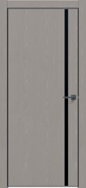 Дверь межкомнатная Future-711 ПВХ, Дуб Серена каменно-серый, глухая, кромка алюминиевая черная матовая, каркасно-щитовая