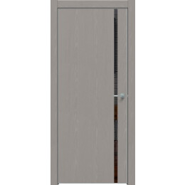 Дверь межкомнатная Future-711 ПВХ, Дуб Серена каменно-серый, глухая, кромка алюминиевая матовый хром, каркасно-щитовая