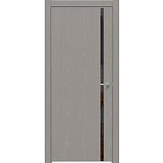 Дверь межкомнатная "Future-711" Дуб Серена каменно-серый, вставка Лакобель чёрный, кромка-матовый хром
