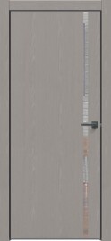 Дверь межкомнатная Future-711 ПВХ, Дуб Серена каменно-серый, глухая, кромка алюминиевая черная матовая, каркасно-щитовая