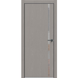 Дверь межкомнатная Future-711 ПВХ, Дуб Серена каменно-серый, глухая, кромка алюминиевая черная матовая, каркасно-щитовая