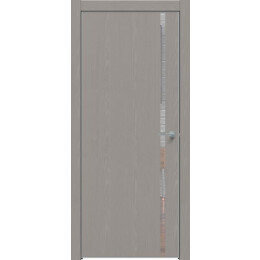 Дверь межкомнатная Future-711 ПВХ, Дуб Серена каменно-серый, глухая, кромка алюминиевая матовый хром, каркасно-щитовая