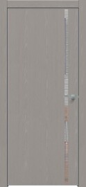 Дверь межкомнатная Future-711 ПВХ, Дуб Серена каменно-серый, глухая, кромка алюминиевая матовый хром, каркасно-щитовая