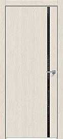 Дверь межкомнатная "Future-711" Дуб Серена керамика, вставка Лакобель чёрный, кромка-матовый хром