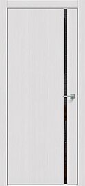 Дверь межкомнатная "Future-711" Дуб Серена светло-серый, вставка Лакобель чёрный, кромка-матовый хром