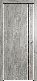 Дверь межкомнатная "Future-711" Дуб винчестер серый, вставка Лакобель чёрный, кромка-матовый хром