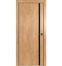 Дверь межкомнатная Future-711 ПВХ, Дуб Винчестер светлый, глухая, кромка алюминиевая черная матовая, каркасно-щитовая
