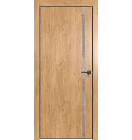Дверь межкомнатная Future-711 ПВХ, Дуб Винчестер светлый, глухая, кромка алюминиевая черная матовая, каркасно-щитовая