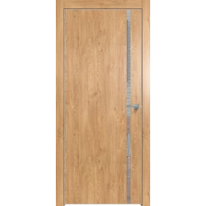 Дверь межкомнатная Future-711 ПВХ Дуб Винчестер светлый, зеркало, глухая, кромка алюминиевая матовый хром, каркасно-щитовая