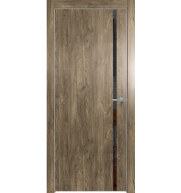 Дверь межкомнатная Future-711 ПВХ, Дуб Винчестер трюфель, глухая, кромка алюминиевая матовый хром, каркасно-щитовая