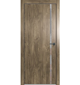 Дверь межкомнатная Future-711 ПВХ, Дуб Винчестер трюфель, глухая, кромка алюминиевая черная матовая, каркасно-щитовая