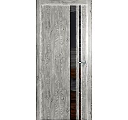 Дверь межкомнатная "Future-712" Дуб винчестер серый, стекло Лакобель черное, кромка-ABS