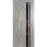 Дверь межкомнатная "Future-712" Дуб винчестер серый, стекло Лакобель черное, кромка-ABS