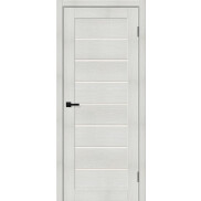 Дверь межкомнатная Браво-22 Экошпон, Bianco melinga, остекленная, magic fog, царговая