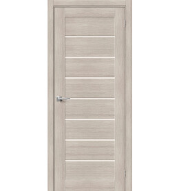 Дверь межкомнатная Браво-22 Экошпон, Cappuccino Melinga, остекленная, magic fog, царговая