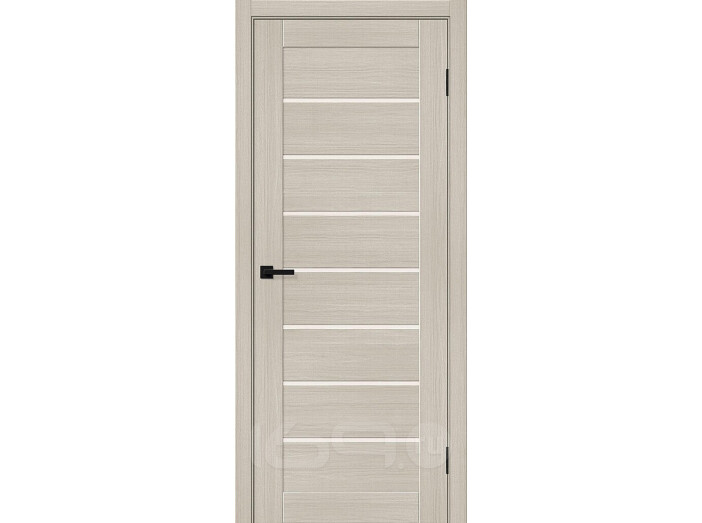 Дверь межкомнатная Браво-22 Экошпон Cream Melinga, остекленная, magic fog, царговая