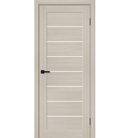 Дверь межкомнатная Браво-22 Экошпон, Cream Melinga, остекленная, magic fog, царговая