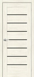 Дверь межкомнатная Браво-22 Экошпон Nordic Oak, остекленная, декор black shine, black shine, кромка нет, царговая