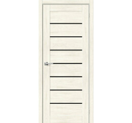 Дверь межкомнатная Браво-22 Экошпон Nordic Oak, остекленная, декор black shine, black shine, царговая