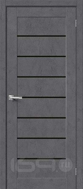 Дверь межкомнатная Браво-22 Экошпон, Slate Art, остекленная, black shine, царговая