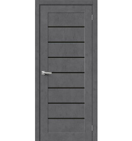 Дверь межкомнатная Браво-22 Экошпон, Slate Art, остекленная, black shine, царговая