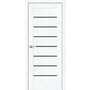 Дверь межкомнатная Браво-22 Экошпон Snow Art, остекленная, декор black shine, black shine, кромка нет, царговая