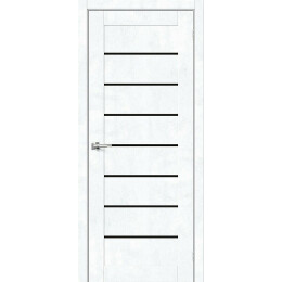 Дверь межкомнатная Браво-22 Экошпон Snow Art, остекленная, декор black shine, black shine, кромка нет, царговая