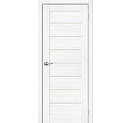 Дверь межкомнатная Браво-22 Экошпон, Snow Melinga, остекленная, magic fog, царговая