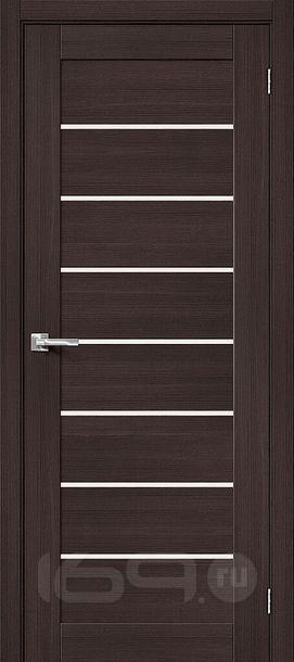 Дверь межкомнатная Браво-22 Экошпон, Wenge Melinga, остекленная, magic fog, царговая