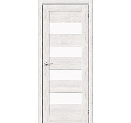 Дверь межкомнатная Браво-23 Экошпон Bianco Veralinga, остекленная, magic fog, царговая