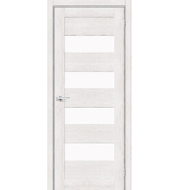 Дверь межкомнатная Браво-23 Экошпон Bianco Veralinga, остекленная, magic fog, кромка нет, царговая