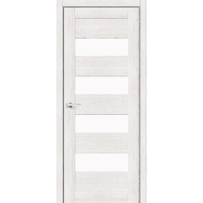 Дверь межкомнатная Браво-23 Экошпон Bianco Veralinga, остекленная, magic fog, царговая