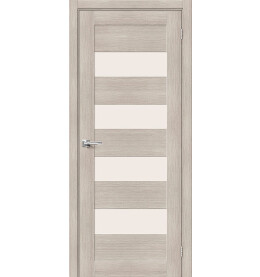 Дверь межкомнатная Браво-23 Экошпон, Cappuccino Melinga, остекленная, magic fog, царговая