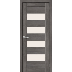 Дверь межкомнатная Браво-23 Экошпон, Grey Melinga, остекленная, magic fog, царговая