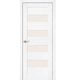 Дверь межкомнатная Браво-23 Экошпон, Snow Melinga, остекленная, magic fog, царговая