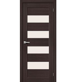 Дверь межкомнатная Браво-23 Экошпон, Wenge Melinga, остекленная, magic fog, царговая