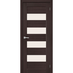 Дверь межкомнатная Браво-23 Экошпон, Wenge Melinga, остекленная, magic fog, царговая