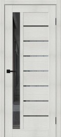 Дверь межкомнатная Браво-27 Экошпон Bianco melinga, остекленная, mirox grey, царговая