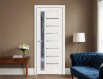 Дверь межкомнатная Браво-27 Экошпон Bianco Veralinga, остекленная, mirox grey, без кромки, царговая