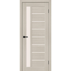 Дверь межкомнатная Браво-27 Экошпон Cream Melinga, остекленная, magic fog, царговая