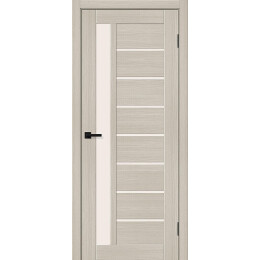 Дверь межкомнатная Браво-27 Экошпон Cream Melinga, остекленная, magic fog, кромка нет, царговая