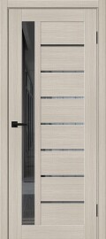 Дверь межкомнатная Браво-27 Экошпон Cream Melinga, остекленная, mirox grey, царговая