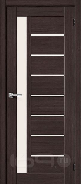 Дверь межкомнатная Браво-27 Экошпон, Wenge Melinga, остекленная, magic fog, царговая