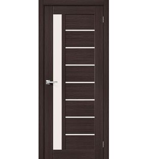 Дверь межкомнатная Браво-27 Экошпон, Wenge Melinga, остекленная, magic fog, царговая
