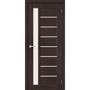 Дверь межкомнатная Браво-27 Экошпон, Wenge Melinga, остекленная, magic fog, царговая