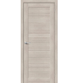 Дверь межкомнатная Браво-28 Экошпон, Cappuccino Melinga, остекленная, magic fog, царговая